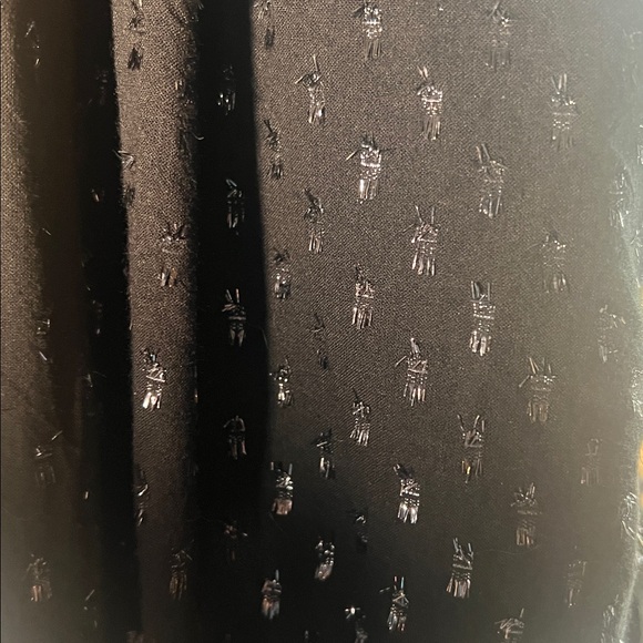 New! Gap black and metallic mock neck long ballon sleeves ruffle hem mini dress - Picture 13 of 13